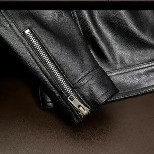 Men's Black PU Leather Jacket – Retro Casual Layer