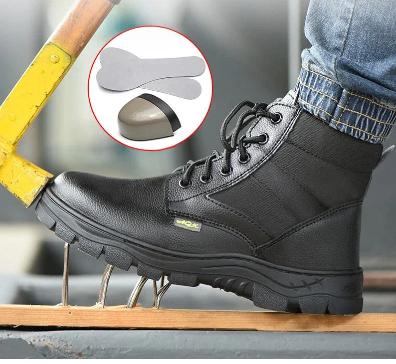 Men's Retro Leather Ankle Boots — Lace-Up Microfiber Business Booties with Rubber Sole