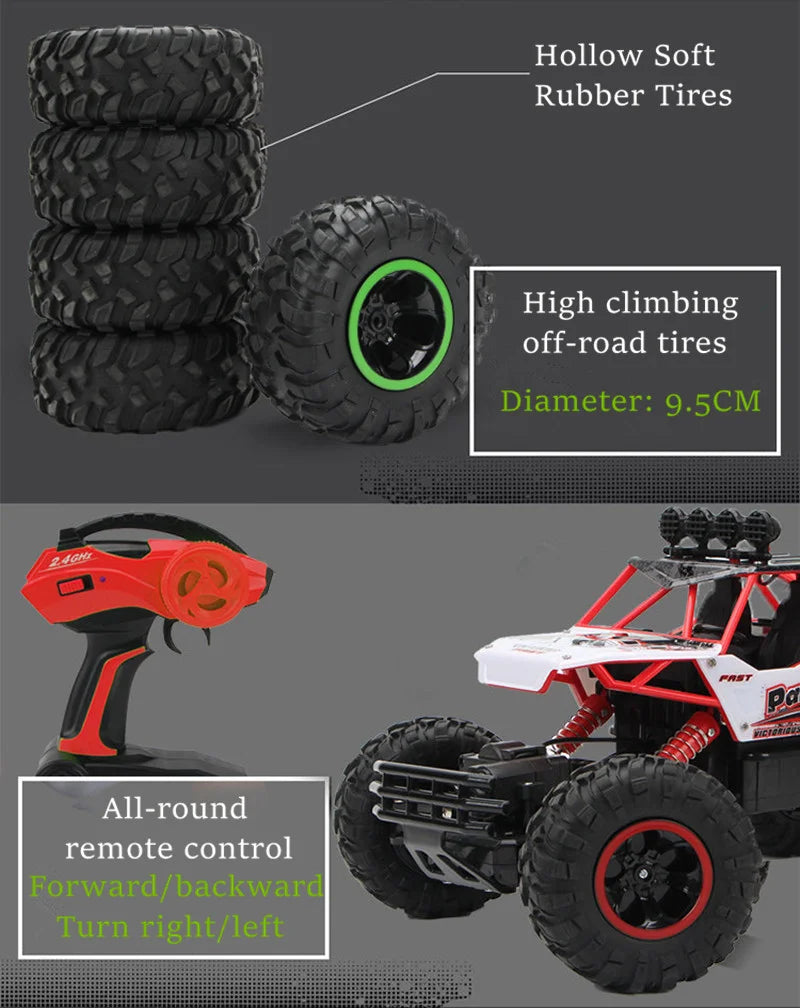 1:12 / 1:16 Scale 4WD RC Off-Road Buggy Truck – Remote Control Monster Car for Kids