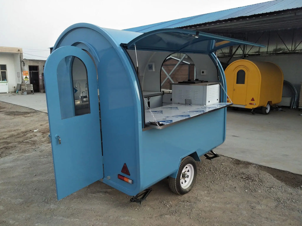 Custom Food Truck Cart — Burger & Fast Food Design with Dual Sinks & Non-Slip Floor