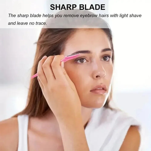 10-Piece Mixed Stainless Steel Matte Eyebrow Razors: Candy-Colored, Safety-Type with Straight Handle