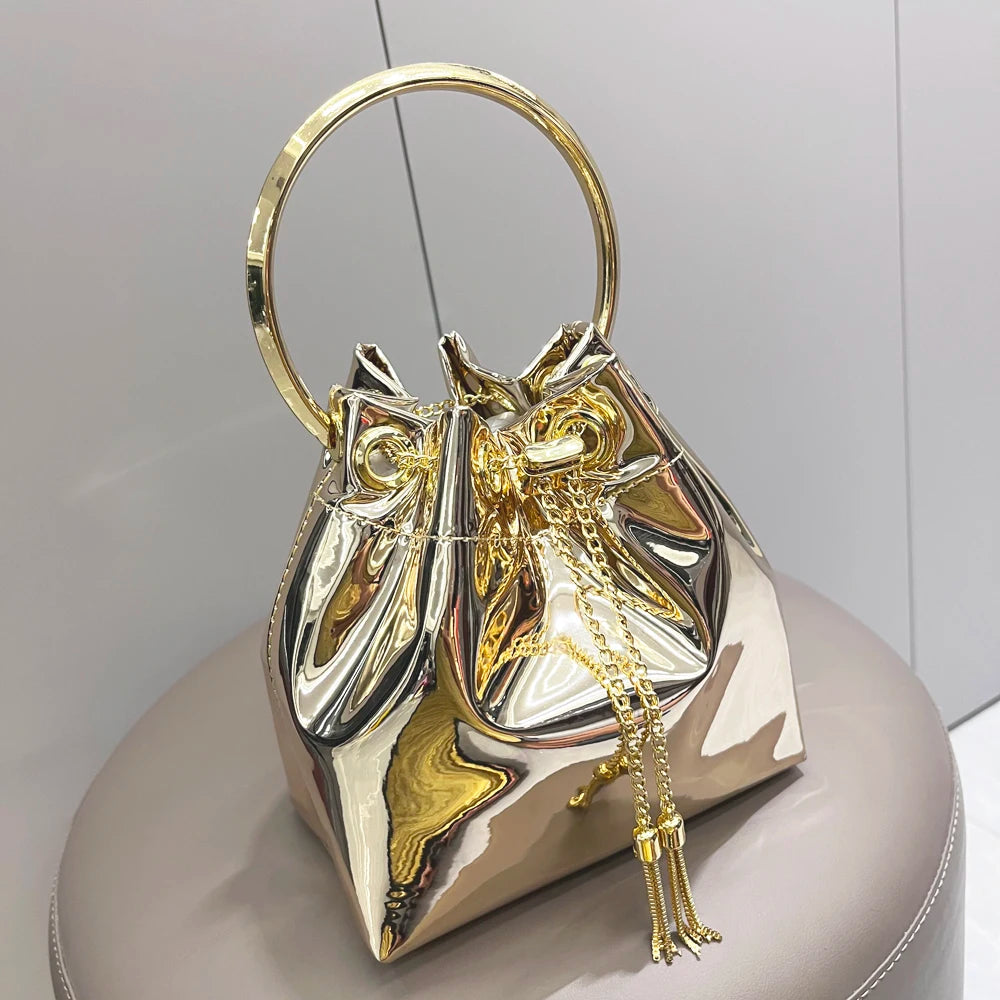 Luxury Evening Clutch Bucket Bag – Designer Shoulder Purse for Banquet & Party