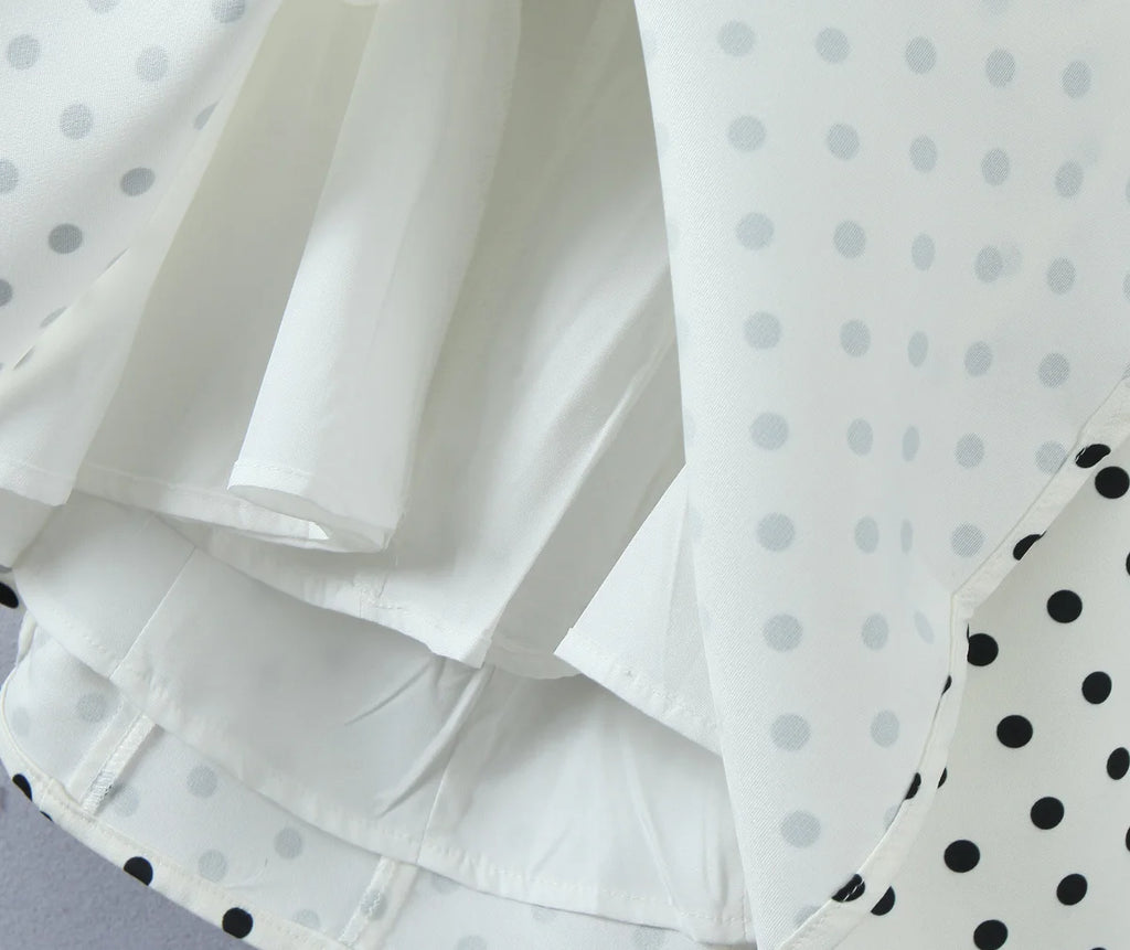 Retro Polka Dot Deep V Halter Mini Dress — Backless A-Line Slim Summer Dress