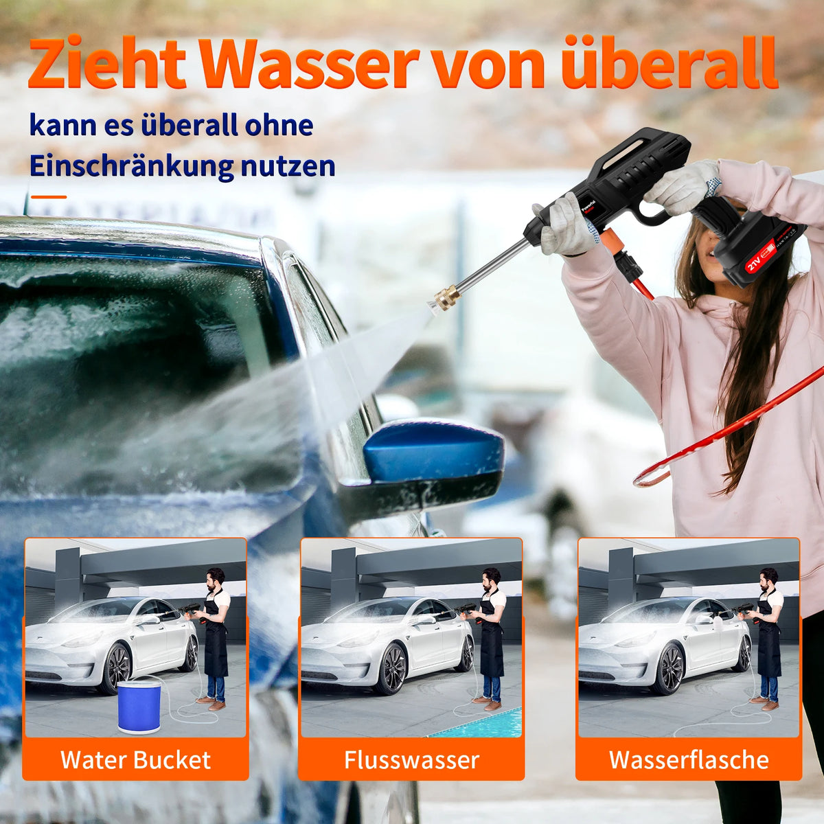 Cordless Pressure Washer – Two Batteries & Foam Bottle