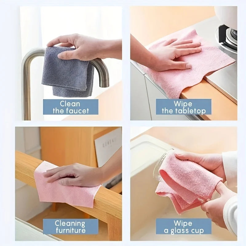 Clean Every Surface. Reuse Every Time. — Reusable Microfiber Cleaning Cloths | 20 Cloths Per Roll, Multi-Sided, Kitchen Towels, 3 Colors