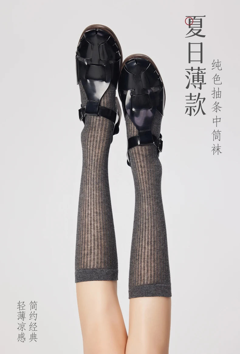 Women's Mesh Calf Socks – Lightweight Ballet Style