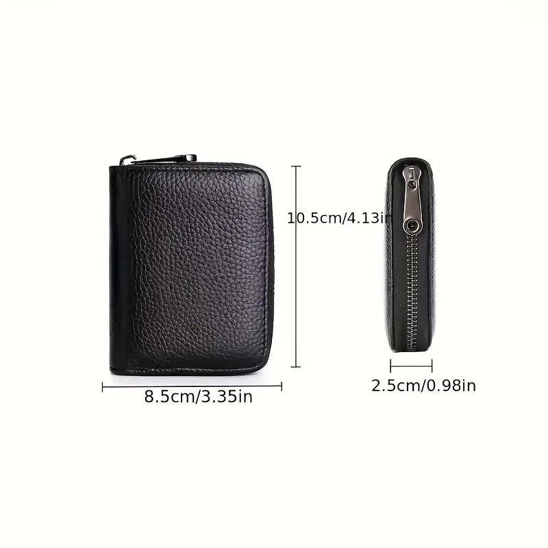 RFID Blocking Slim Card Holder Wallet – Minimalist Zipper Coin Pocket for Men & Women