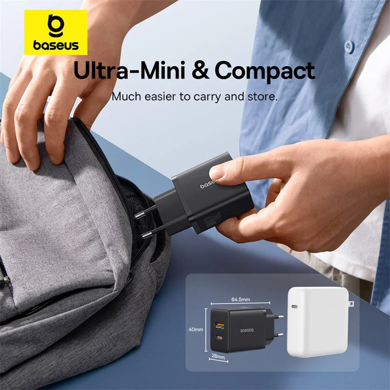 Baseus 20W USB-C Fast Charger — Compact PD Wall Adapter for iPhone & Android
