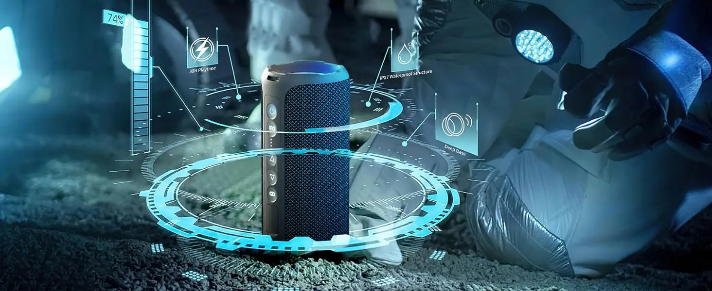 Ortizan 40W Portable Bluetooth Speaker — IP7 Waterproof, 30Hr Battery