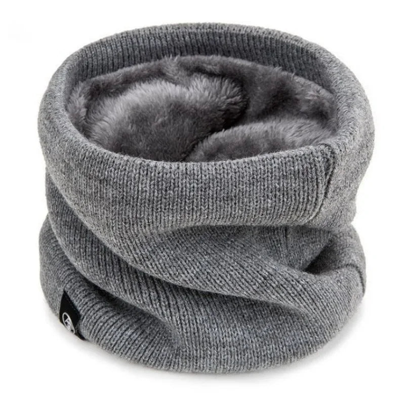 Knitted Winter Neck Warmer Scarf — Thick Fleece-Lined Unisex Face Cover