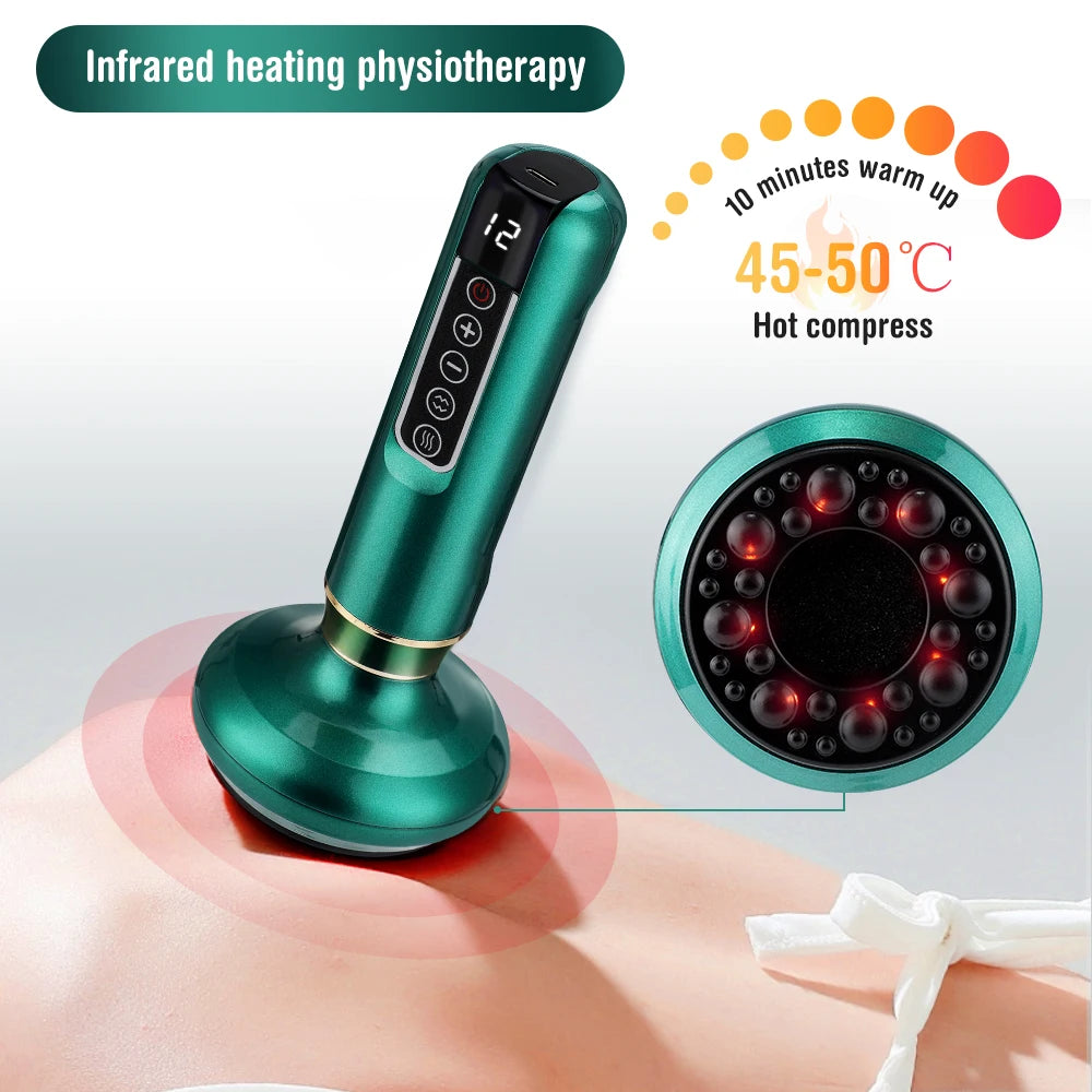 Electric Vacuum Cupping Device – Anti-Cellulite Body Massager with Guasha & Infrared Heat
