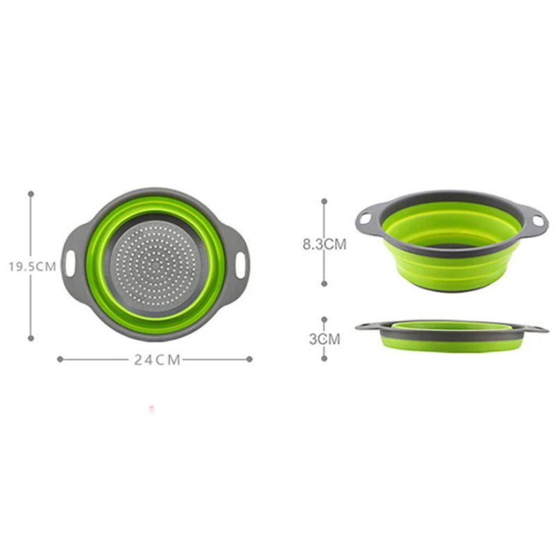 Foldable Silicone Colander Drain Basket — Collapsible