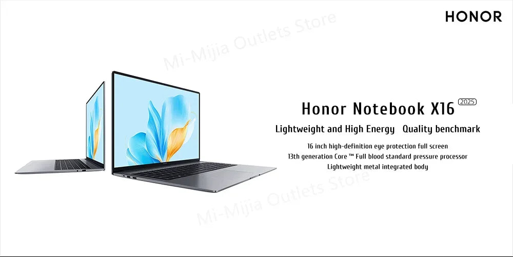 HONOR MagicBook X16 2025 – 16" FHD IPS, Intel 13th Gen i5 or i7, Up to 16GB LPDDR4x, 1TB SSD, Wi-Fi 6