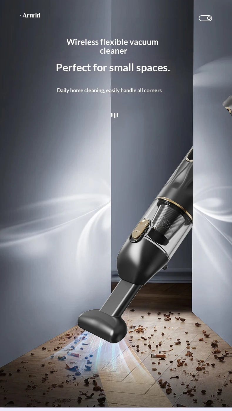 Cordless Mini Car Vacuum Cleaner – Gray Handheld