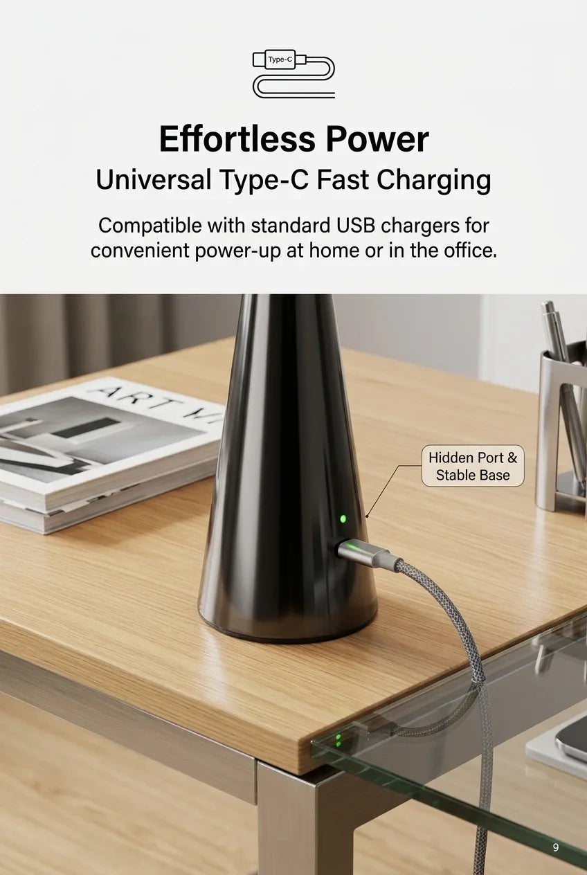 Rechargeable Touch Table Lamp – USB-C & Dimming