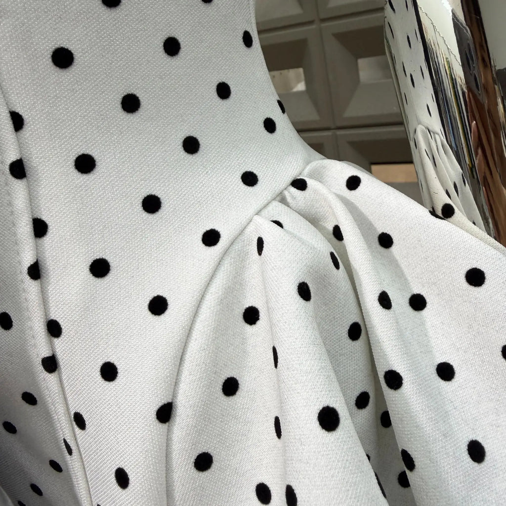 Women's Strapless Backless Polka Dot Bow A-Line Dress – Party Evening Ball Gown