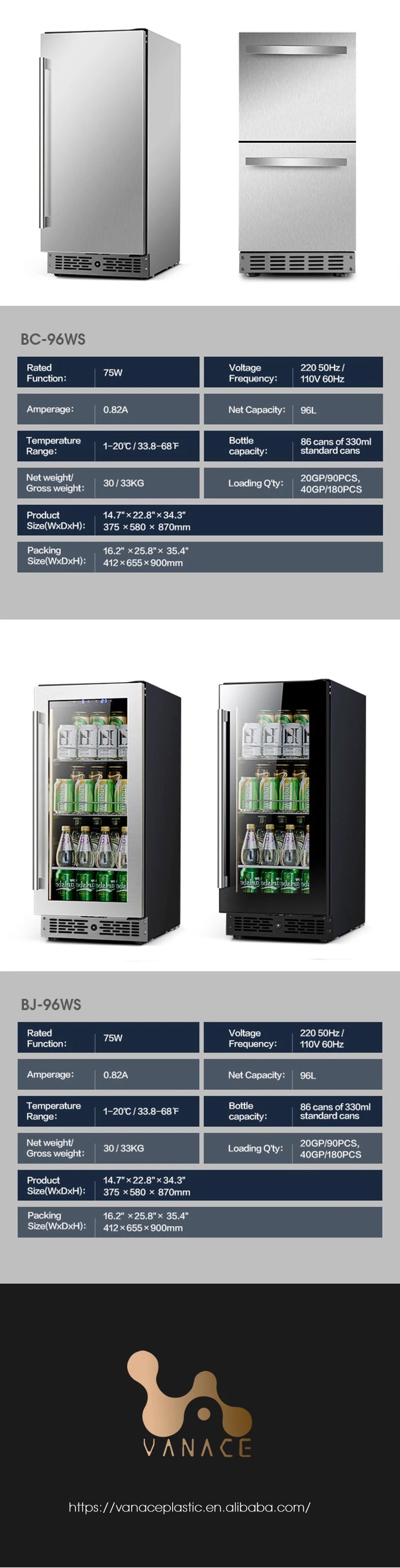 165-Bottle Dual-Zone Large Wine Cooler — 508L Freestanding Compressor Wine Fridge with Beech Wood Shelves & Touch Control for Home, Hotel & Commercial Use
