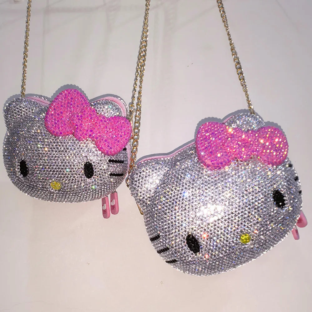 Handmade Rhinestone Crystal Crossbody Bag – Kawaii Kids Girls Luxury Handbag Birthday Gift