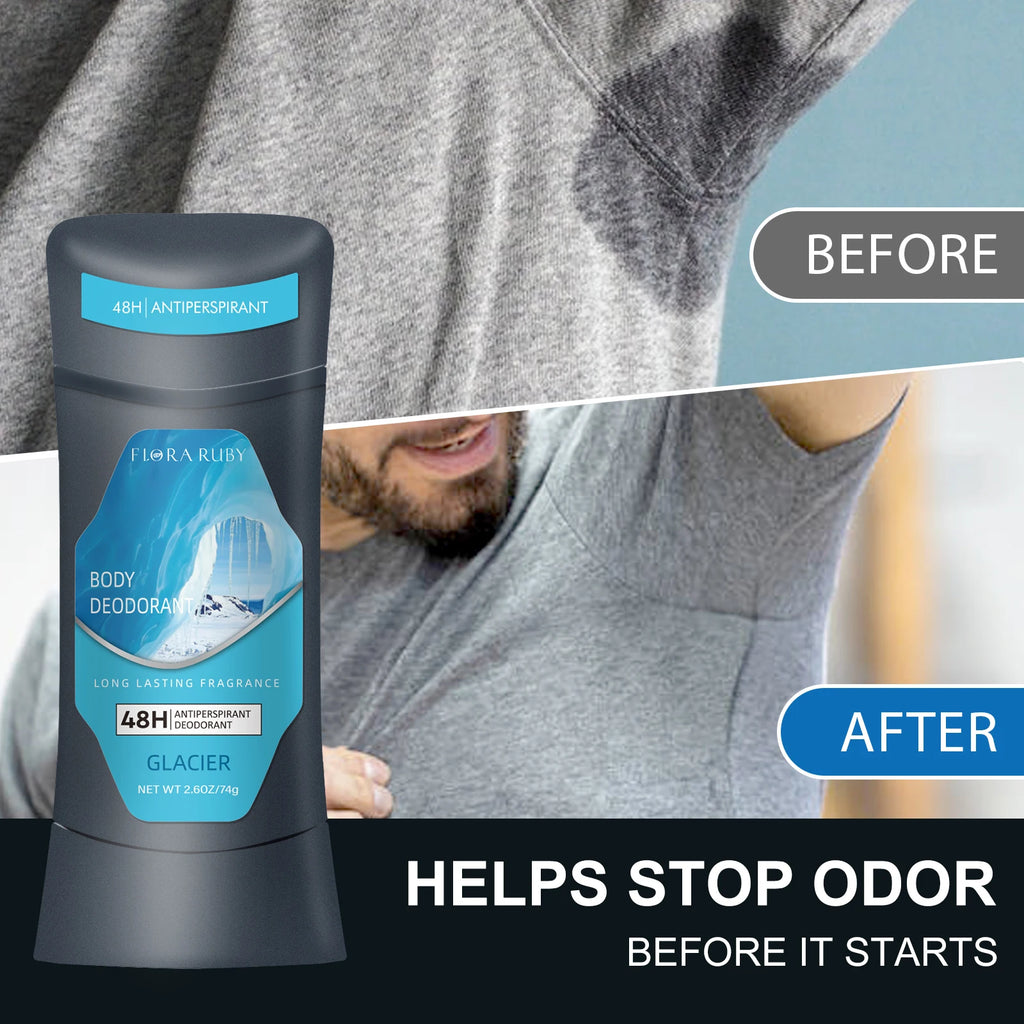 Men’s 72-Hour Odor Control Deodorant Stick 74g – Glacier Scent Antiperspirant Body Care