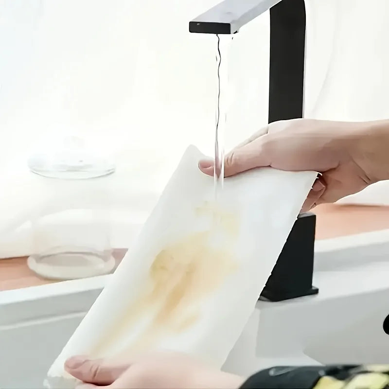 Ditch Paper Towels for Good — Washable Reusable Kitchen Cleaning Cloths | Pearl Embossed Non-Woven Roll, Oil Absorbent, Eco-Friendly