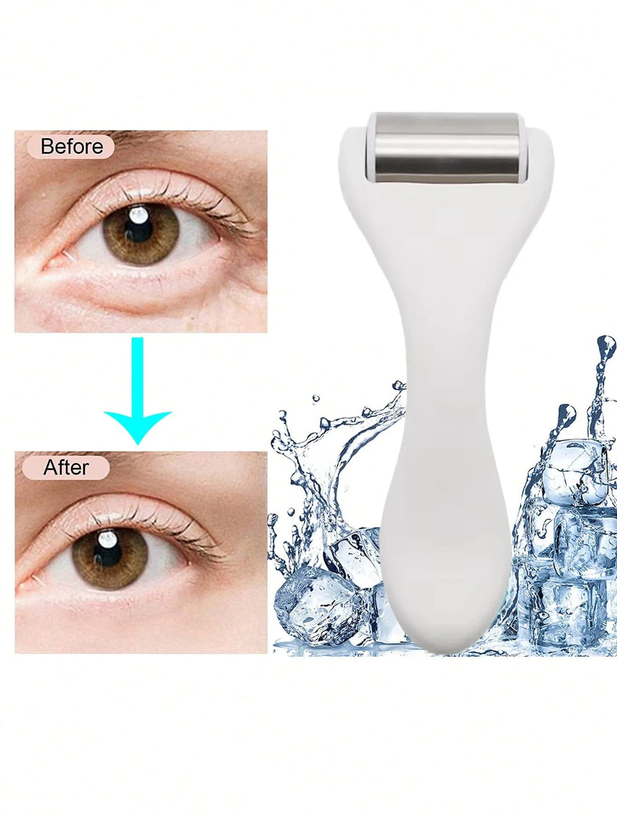 Ice Roller Face Massager – Skin Tightening, Firming & Puffiness Relief Tool with 50 Ice Beads