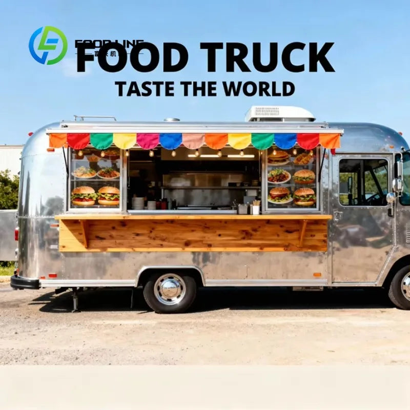 Small Round Mobile Catering Trailer — Street Breakfast Food Cart Truck