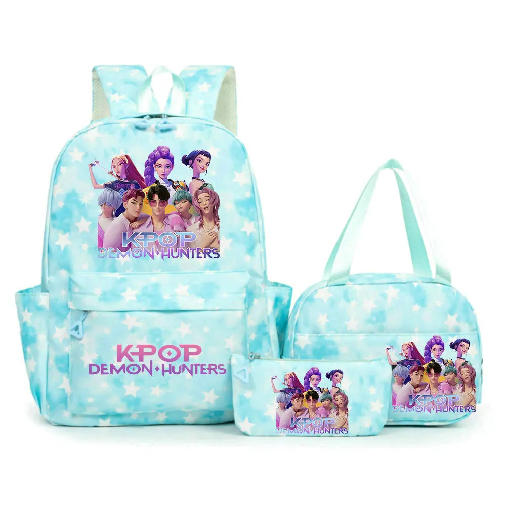 KPop Demon Hunters Nylon Backpack – Campus School & Travel Bag