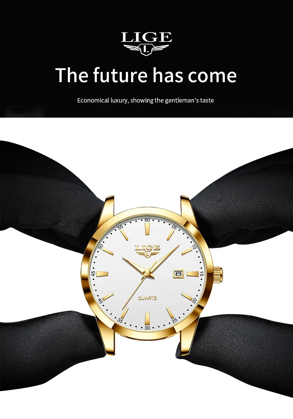 LIGE Men's Brown Leather Chronograph Watch | Military Sport Casual Waterproof Quartz Wristwatch