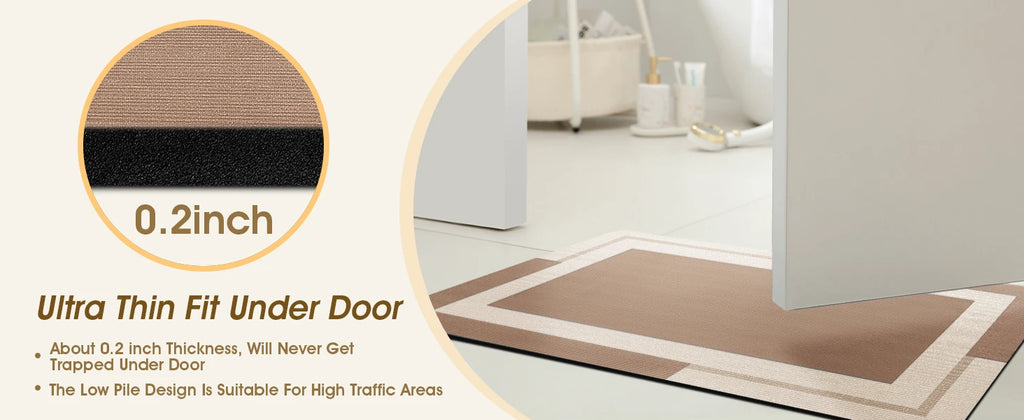 VIKAMA Bathroom Runner Rug – Quick-Dry Ultra Absorbent Non-Slip Bath Mat