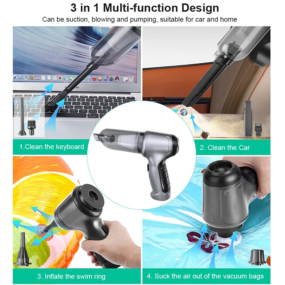 Wireless Car Vacuum Cleaner – 95000PA Strong Suction Handheld Mini Blower for Car & Home