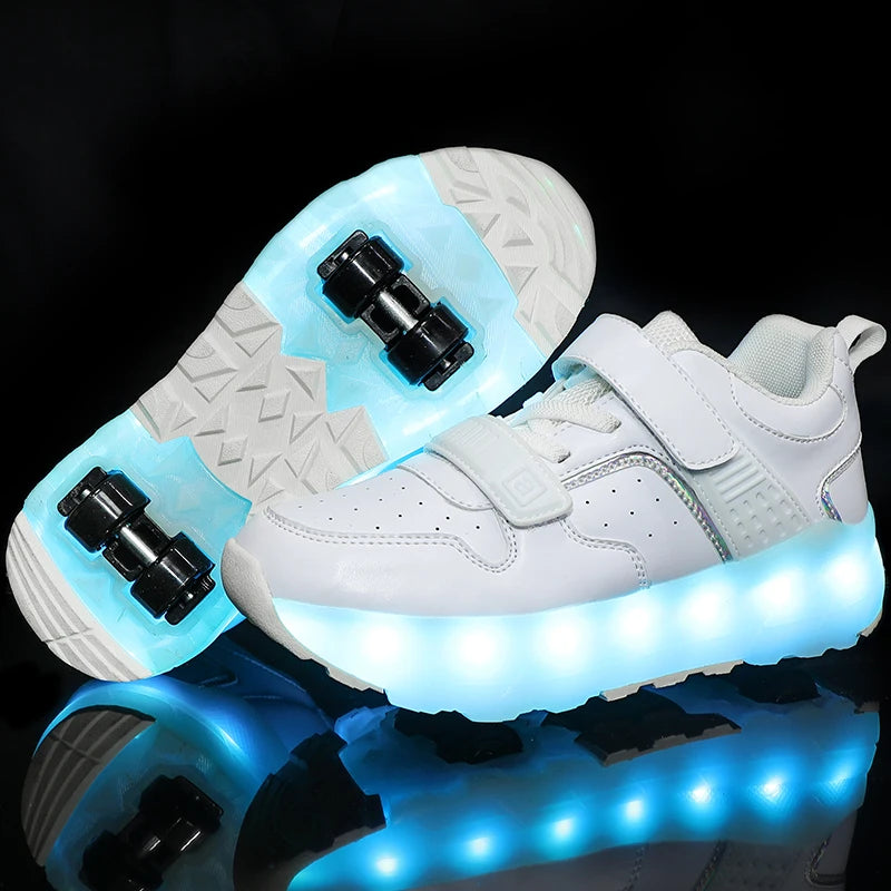 High-Top Children's Roller Skates for Girls – 4-Wheel Outdoor Wear-Resistant Sports Shoes