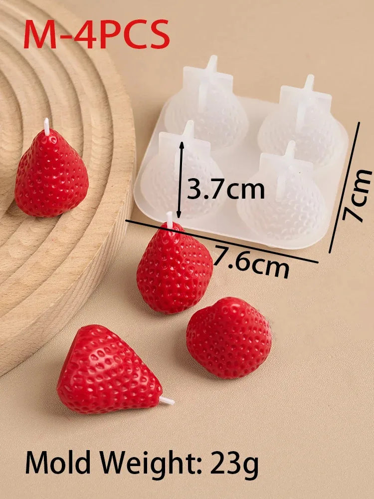 3D Strawberry Silicone Mold — DIY Scented Candles, Aromatherapy & Gift Decor