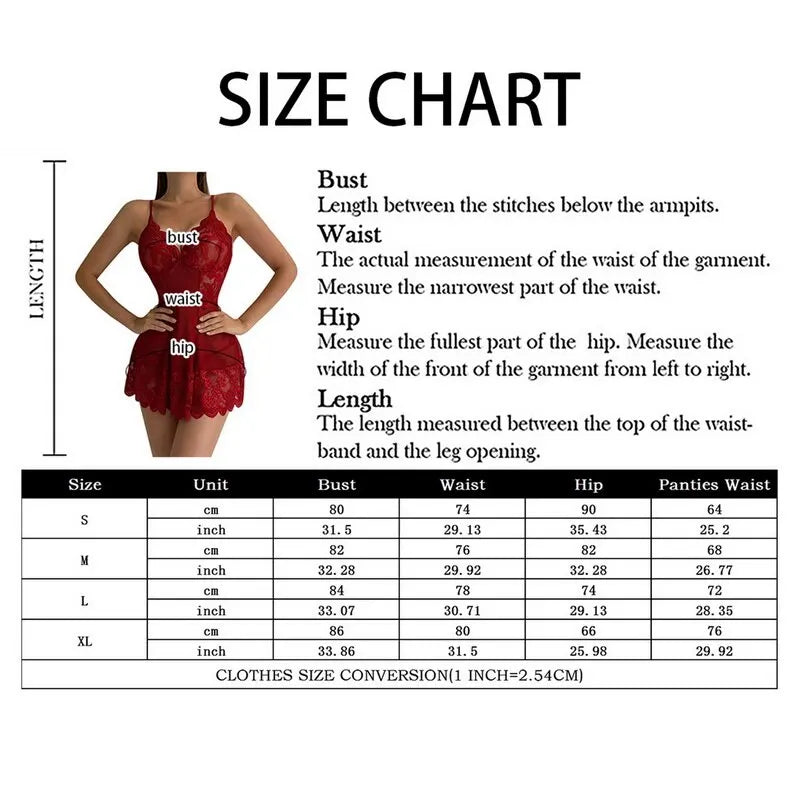 Lace Suspender Slip Dress — Sheer Lolita Lingerie Costume
