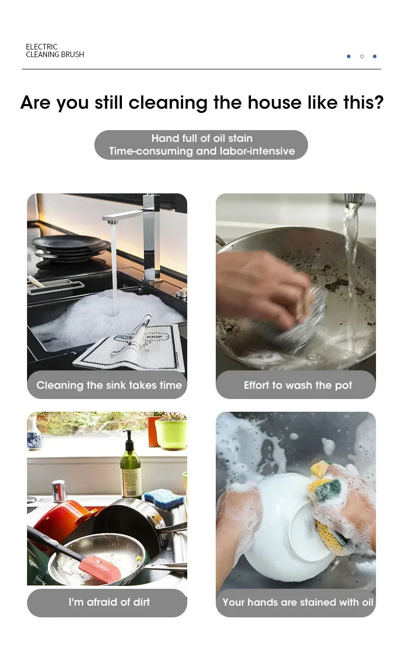 Cordless Spin Scrubber 5-in-1 – USB Rechargeable Electric Cleaning Brush for Bathroom, Kitchen & Tile