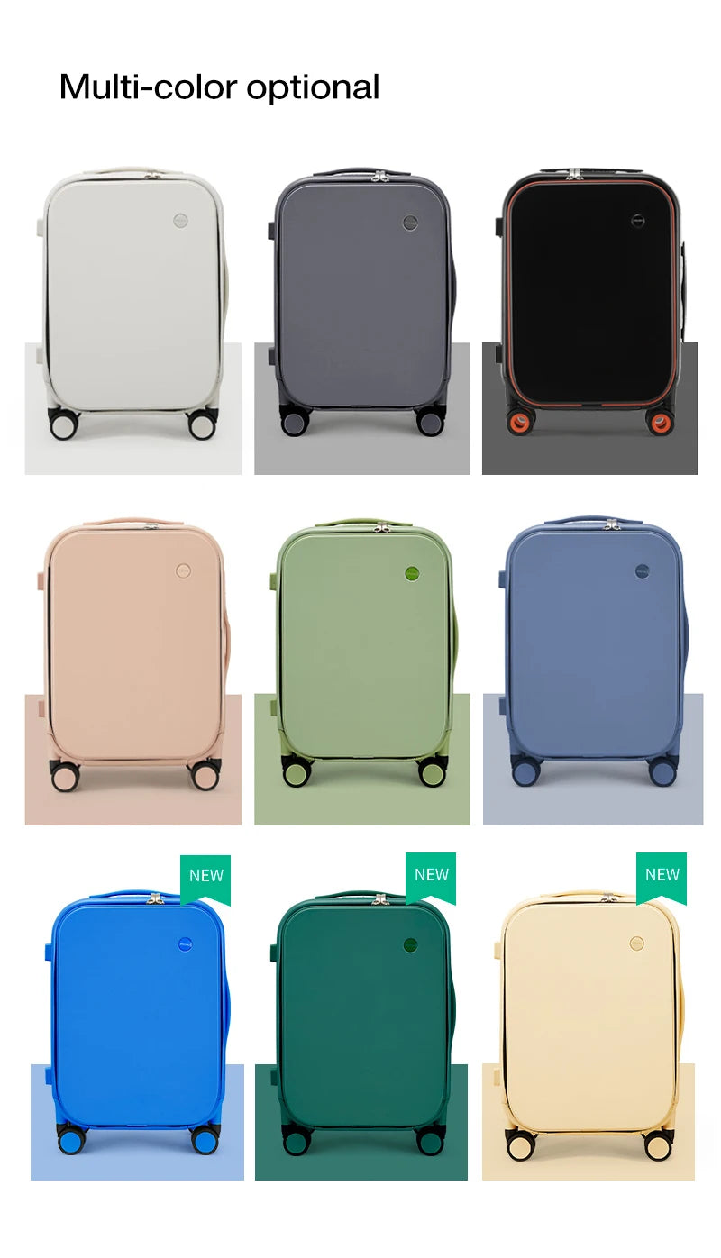 Mixi Patent Design PC Aluminum Frame Suitcase – Award-Winning Carry-On Rolling Luggage 18/20/24 Inch