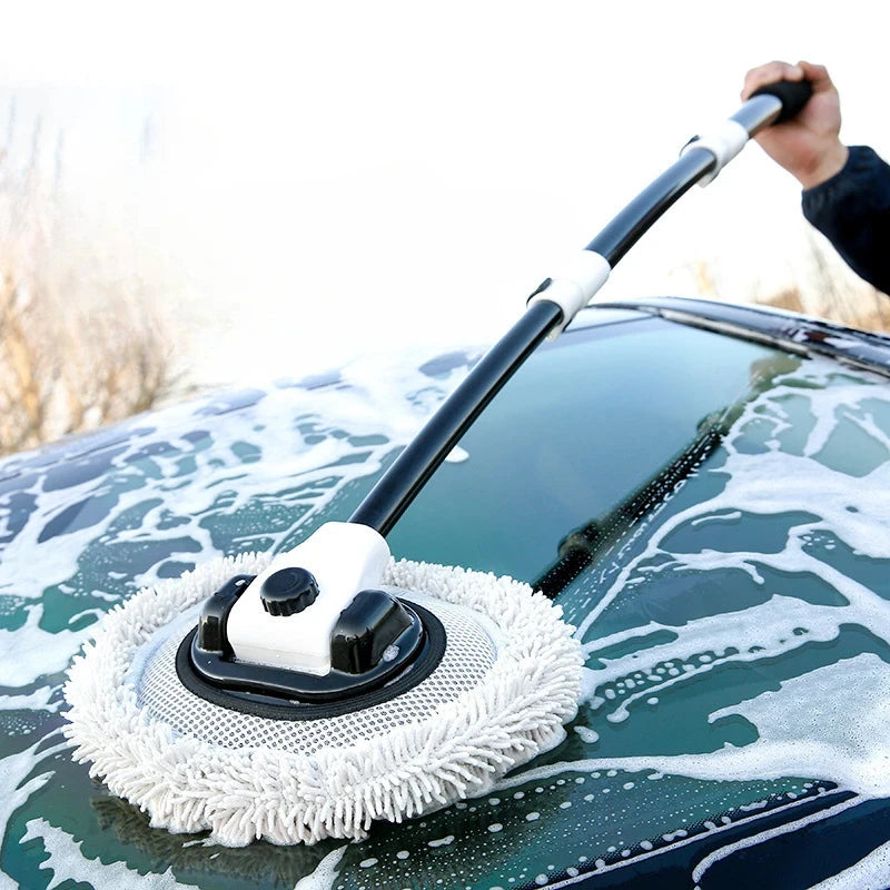 Telescoping Car Wash Brush – Long Handle Chenille Mop with Soft Hair for Window & Auto Cleaning