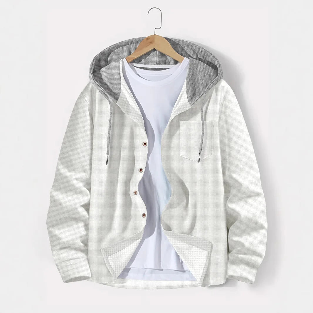 Men's Waffle Knit Slim-Fit Hooded Cardigan & Pants Tracksuit