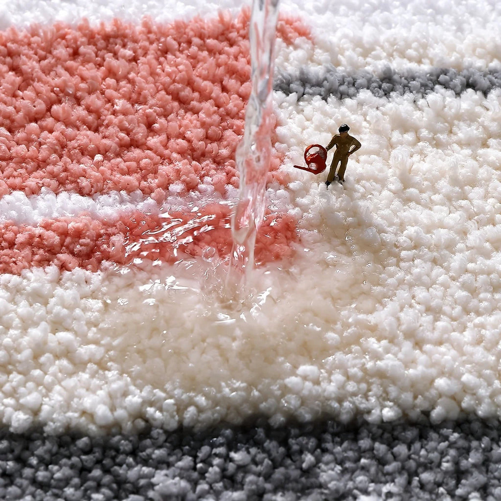 Non-Slip Knit Bath Rug – Water Absorbent Machine Washable Polyester Bath Mat