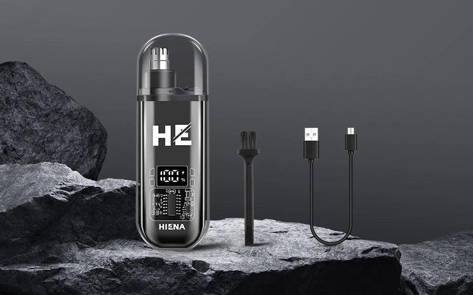 Mini Electric Nose Hair Trimmer – Rechargeable, Painless, USB-C, LED Display, Portable Pocket Size