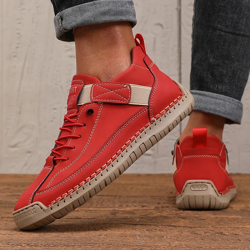 Faux Leather Lace-Up Casual Loafers