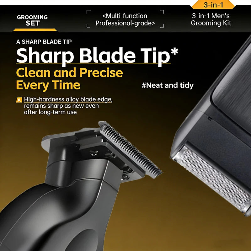 Kemei 2-in-1 Professional Hair Clipper & Trimmer Set – Oil Head Shear, Carving Blade, USB Fast Charge