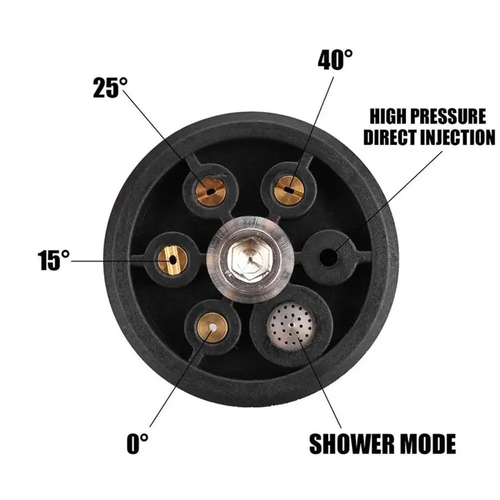 6-in-1 Universal Pressure Washer Nozzle – 1/4" Quick Connect, 200 Bar, Multi-Angle