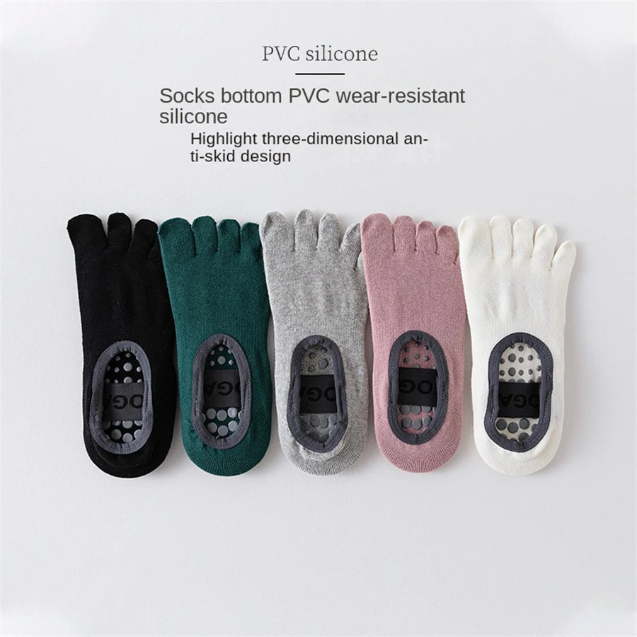 Women's Five-Toe Yoga Socks – Anti-Slip Grip
