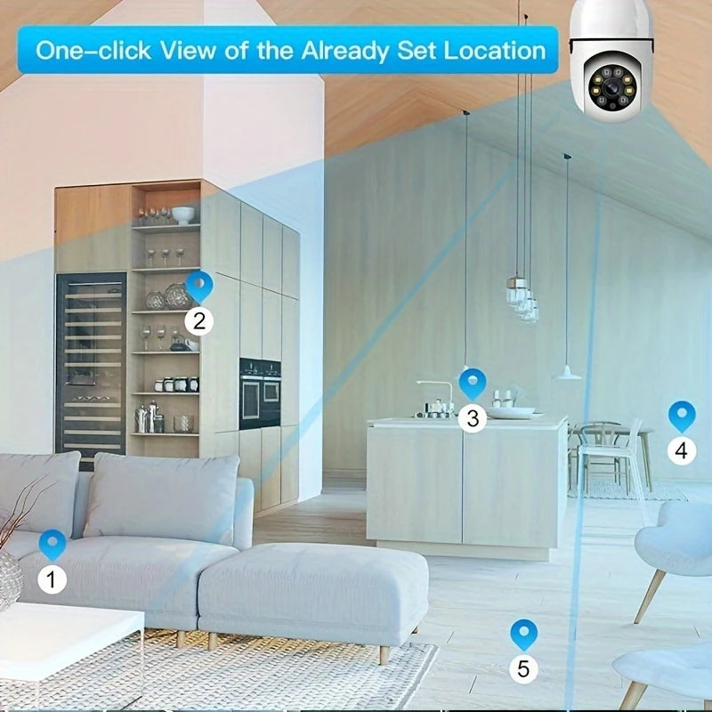 E27 Wi-Fi Bulb Security Camera with Two-Way Audio
