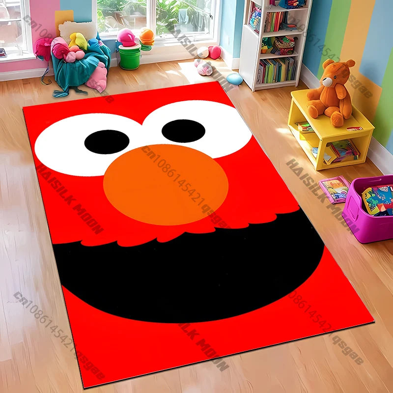 15 Sizes S-Sesame S-Street Theme Carpet Rug for Living Rooms Bedroom Entrance Door Decor Mat, Kids' Play Non-slip Mat Great Gift
