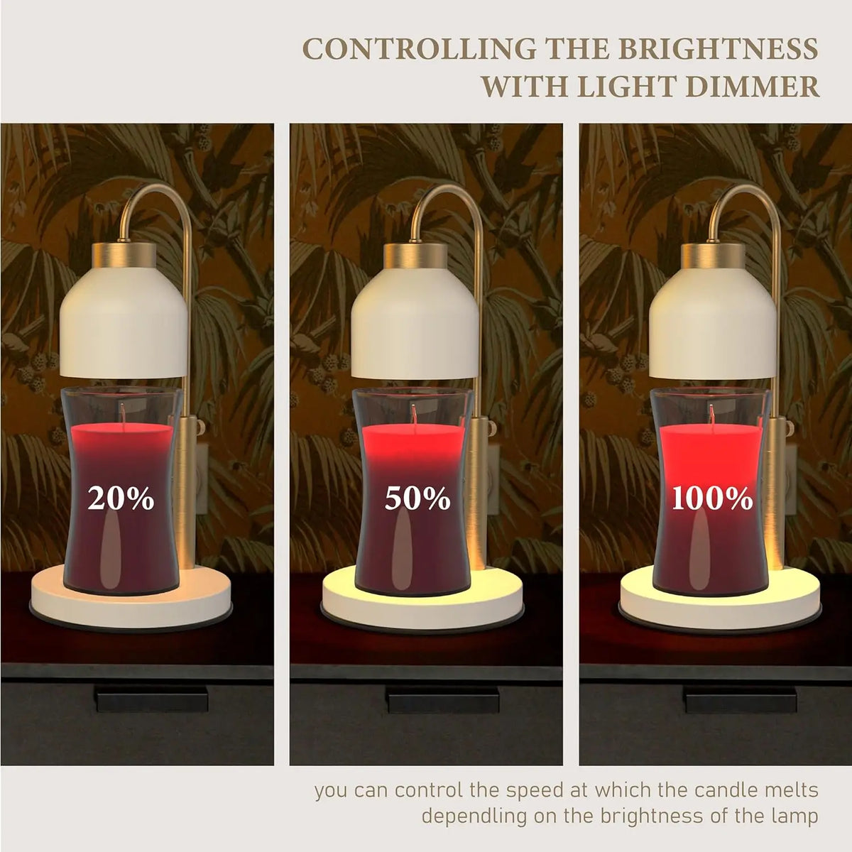 Adjustable Candle Warmer Lamp with Timer and Dimmer