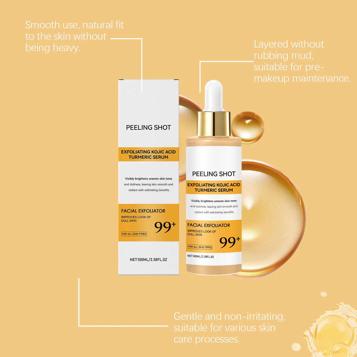 Kojic Acid & Turmeric Brightening Spray & Serum – Exfoliating, Hydrating & Firming Skin Care