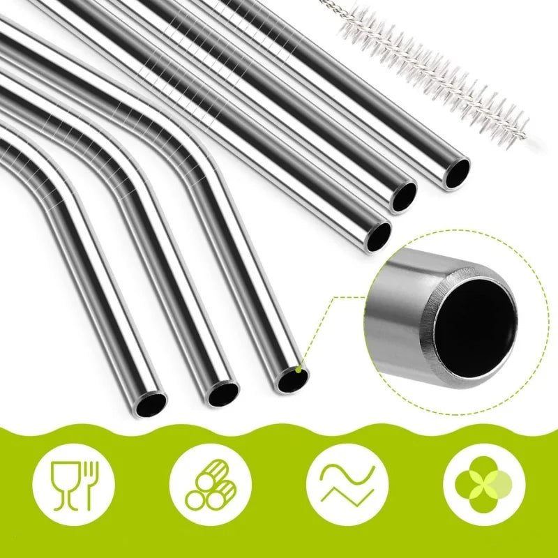 Replacement Straws for Stanley 40oz/30oz Tumbler – 2-Pack Stainless Steel Straws with Silicone Tips + Cleaning Brush