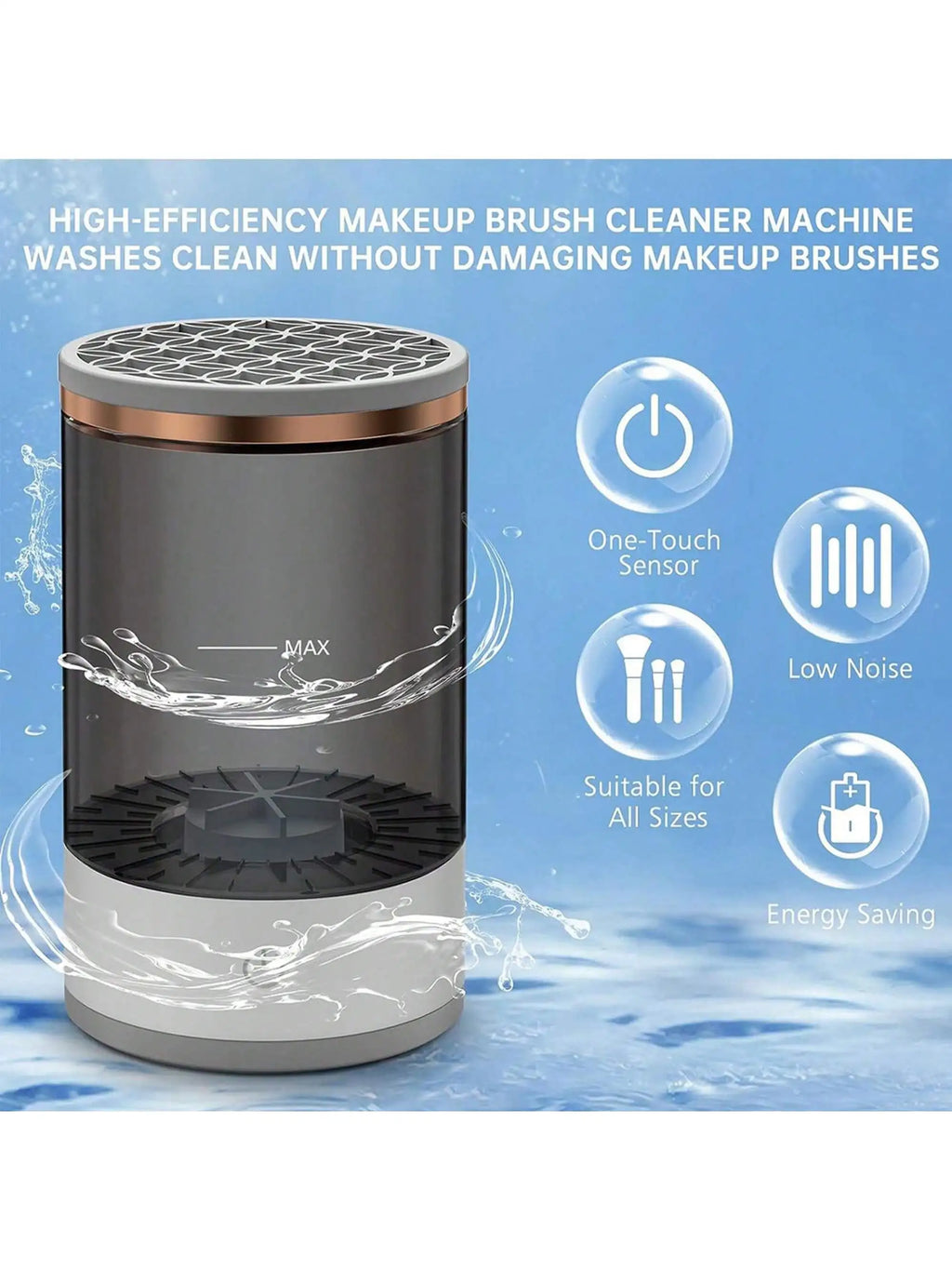 Electric Makeup Brush Cleaner Machine — Automatic Brush Spinner & Dryer for Home & Professional Use
