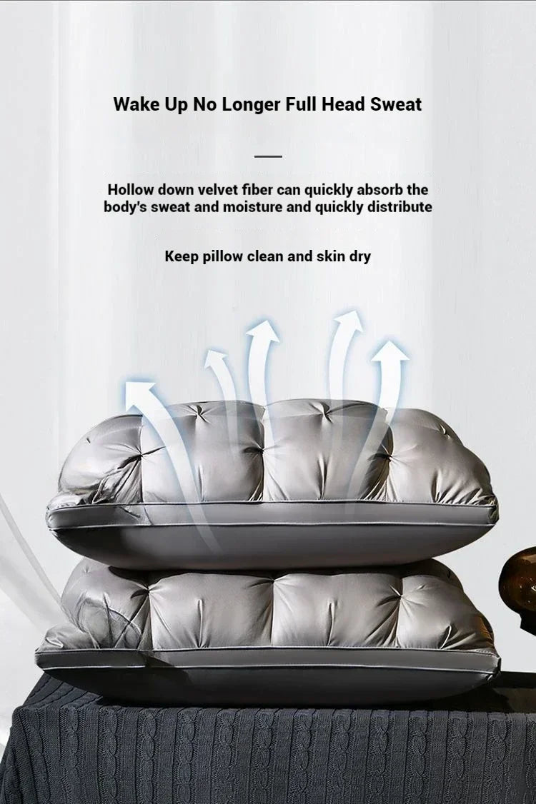 5-Star Hotel Sleeping Pillow – 3D Soft Bilateral Washed Solid Color, Multiple Options
